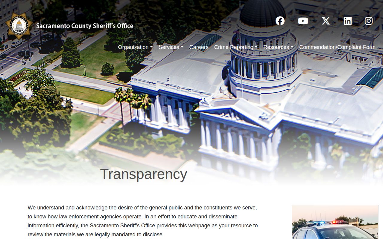 Sacramento County mugshot and arrest-record transparency policy